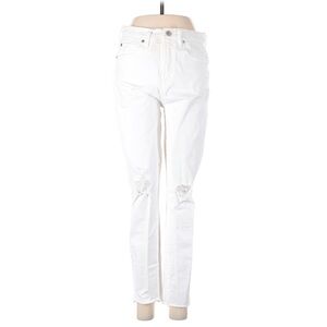 Gap - Mid-Rise White Skinny Jeans with Rips - Size 27